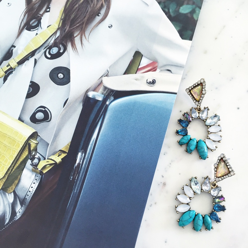 🆑 "Irina" Earrings || Blue & Clear Crystal
